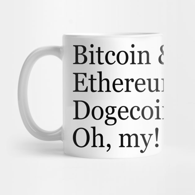 Bitcoin Ethereum and Dogecoin by bitclothes